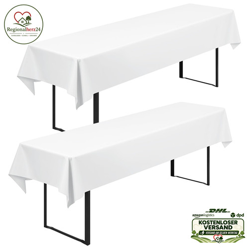 Biertischdecke 100x250cm weiß - biertischdecke,
